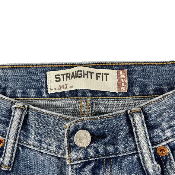 Vintage Y2K Levi’s 505 Jeans Size 32x32 Blue Denim Straight Fit 100% Cotton - Picture 4 of 8